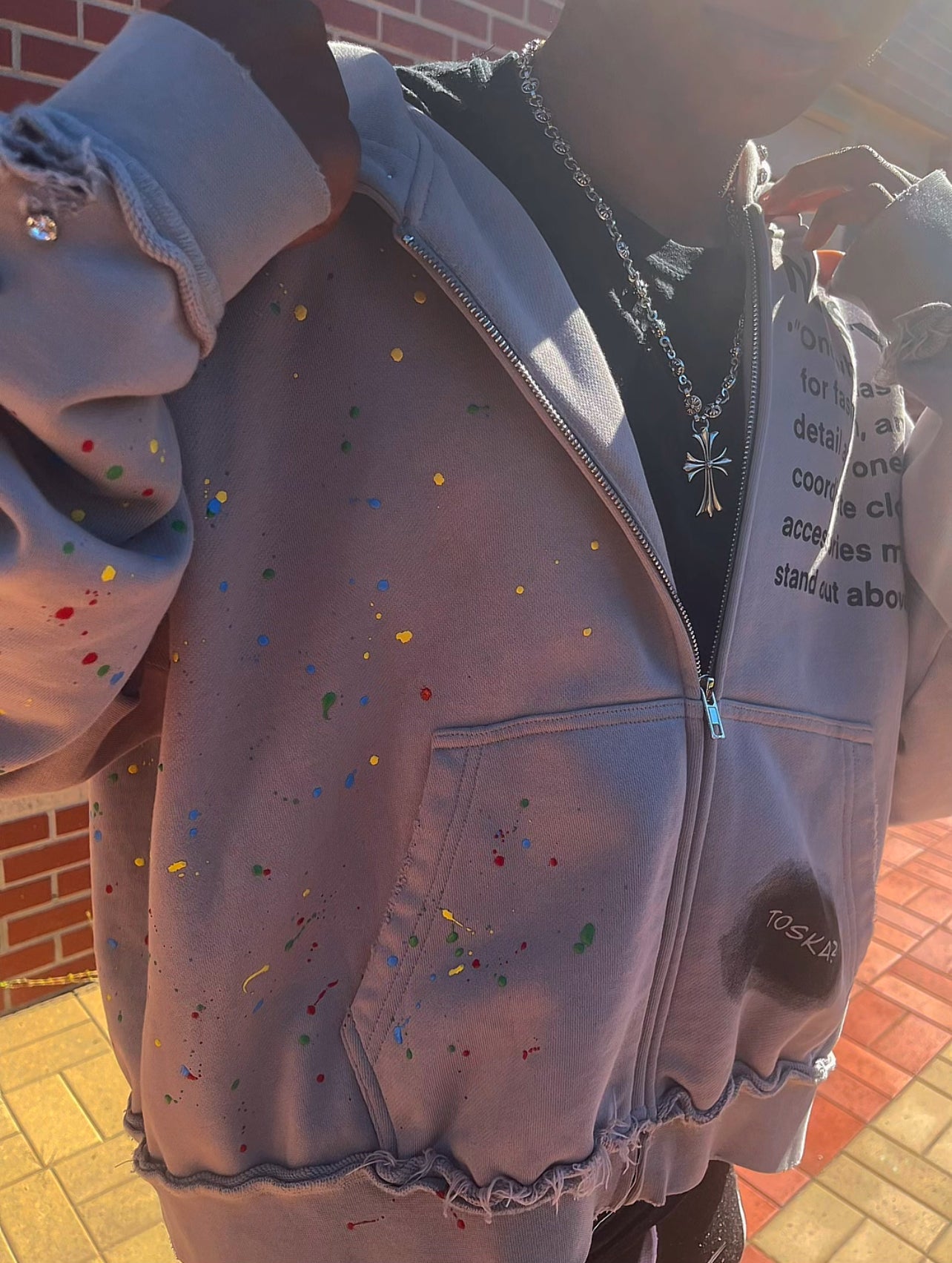 NOSTYLIST PAINT SPLATTER ZIP UP