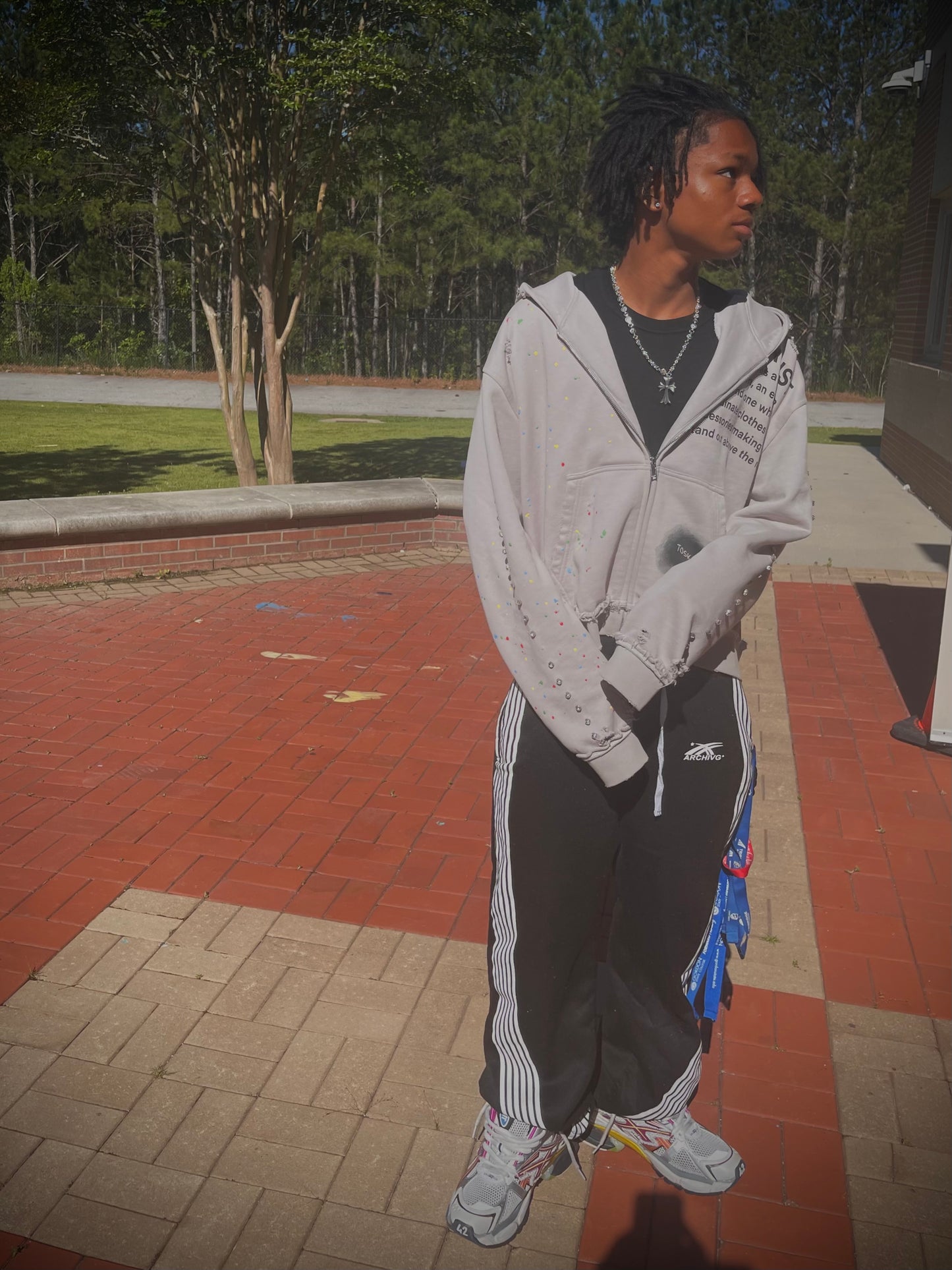 NOSTYLIST PAINT SPLATTER ZIP UP