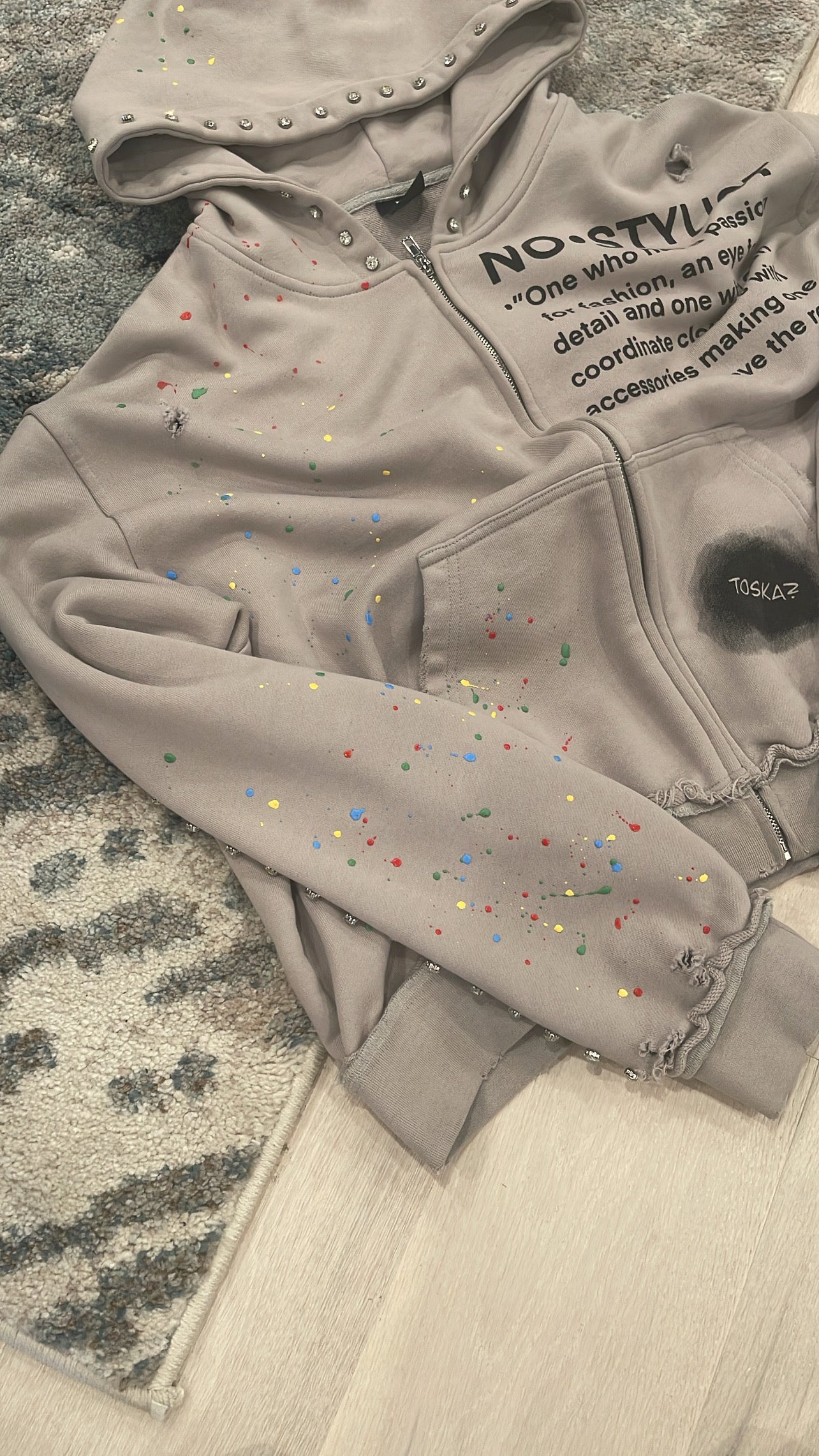 NOSTYLIST PAINT SPLATTER ZIP UP