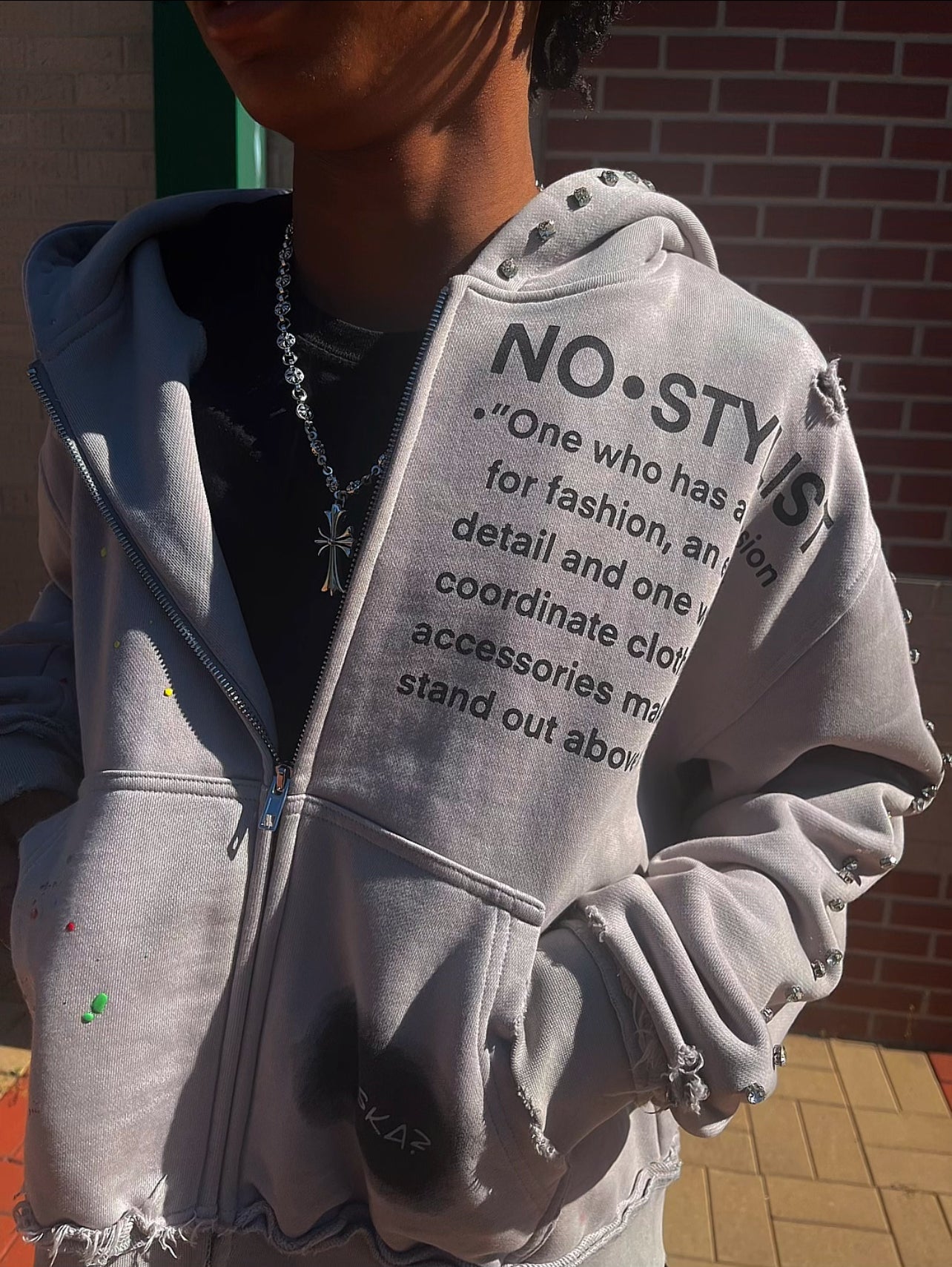 NOSTYLIST PAINT SPLATTER ZIP UP